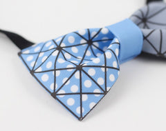 Blue Geometry Bow Tie - Bowties - 2