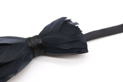 Black Premium Feather Bow Tie