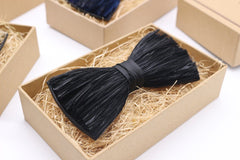 Black Tuxedo Feather Bow Tie