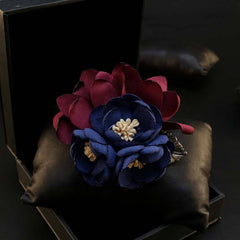 Dark Blue Lapel Flower Clip - Bowties - 1
