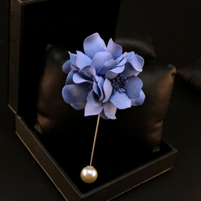 Sophisticated Purplish Blue Lapel Flower - Bowties - 1