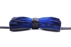 Blue Tuxedo Feather Bow Tie