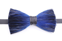 Blue Tuxedo Feather Bow Tie