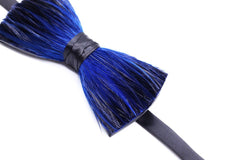 Blue Tuxedo Feather Bow Tie