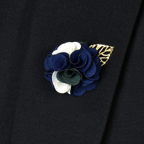 Blue White Lapel Flower - Bowties - 1