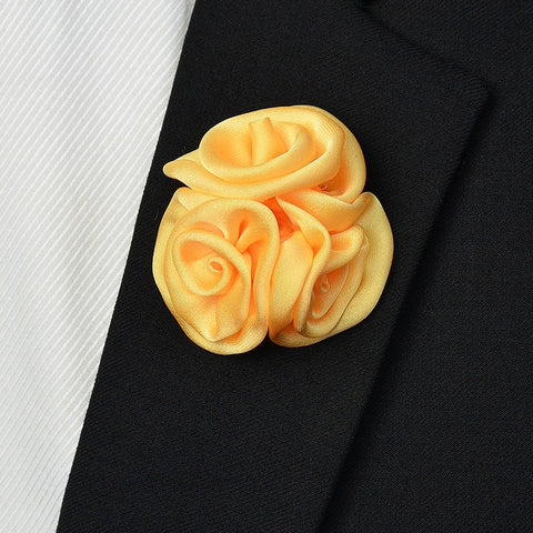 Satin Lapel Pin Yellow - Bowties - 1