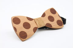Cork Polka Dots Wooden Bow Tie