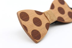 Cork Polka Dots Wooden Bow Tie