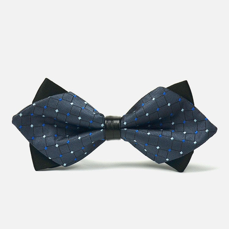 Dark Grey Diamond Polka Bowtie - Bowties