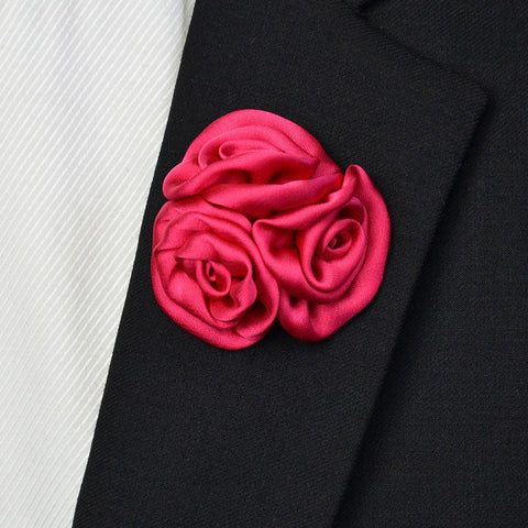 Satin Lapel Pin Dark Pink - Bowties - 1