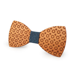Grey Dotted Wooden Bow Tie