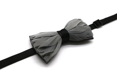 Grey Premium Feather Bow Tie