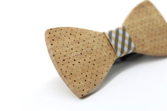 Light Dotted Stunner Wooden Bow Tie