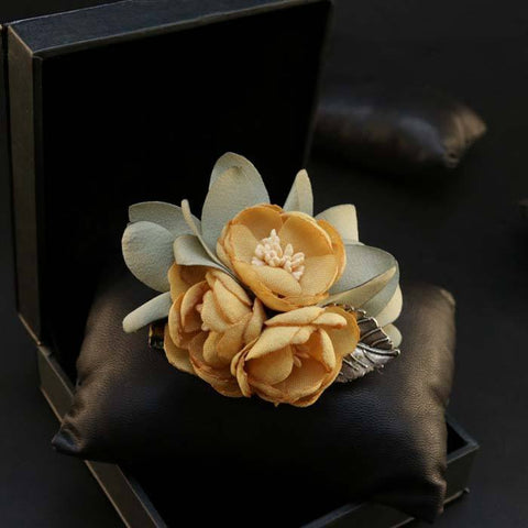 Orange Lapel Flower Clip - Bowties - 1