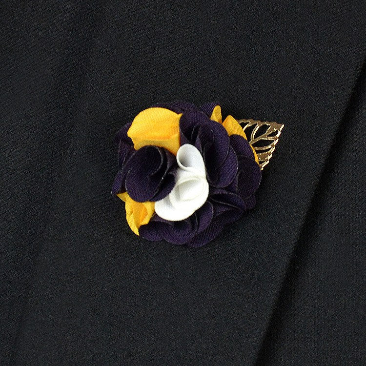 Purple Yellow Lapel Flower - Bowties - 1