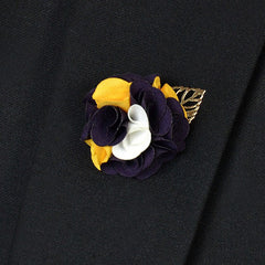 Purple Yellow Lapel Flower - Bowties - 1