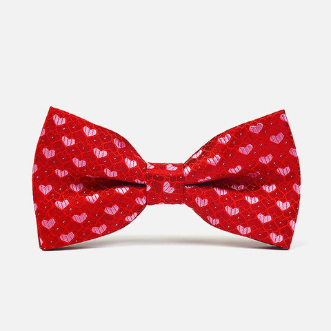 Red Hearts Polka Bowtie - Bowties