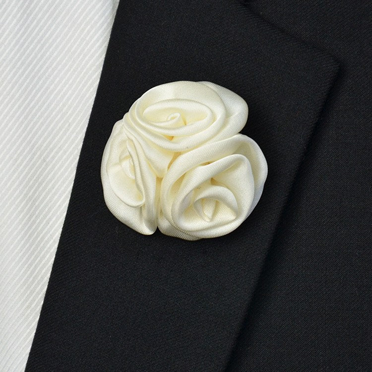 Satin Lapel Pin White - Bowties - 1