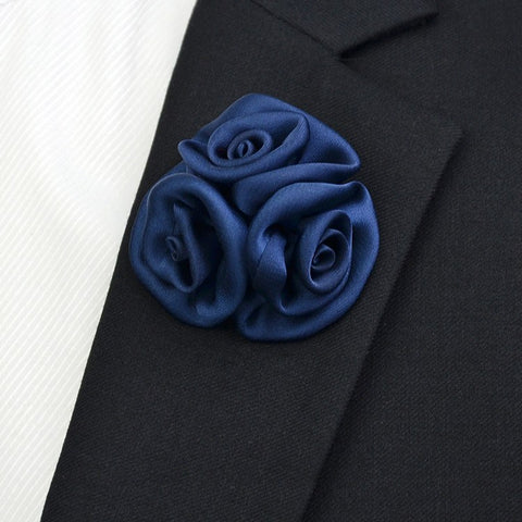 Satin Lapel Pin Sapphire - Bowties - 1