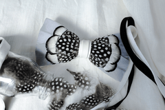 Silver Knight Feather Bow Tie