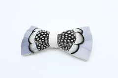 Silver Knight Feather Bow Tie