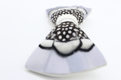 Silver Knight Feather Bow Tie