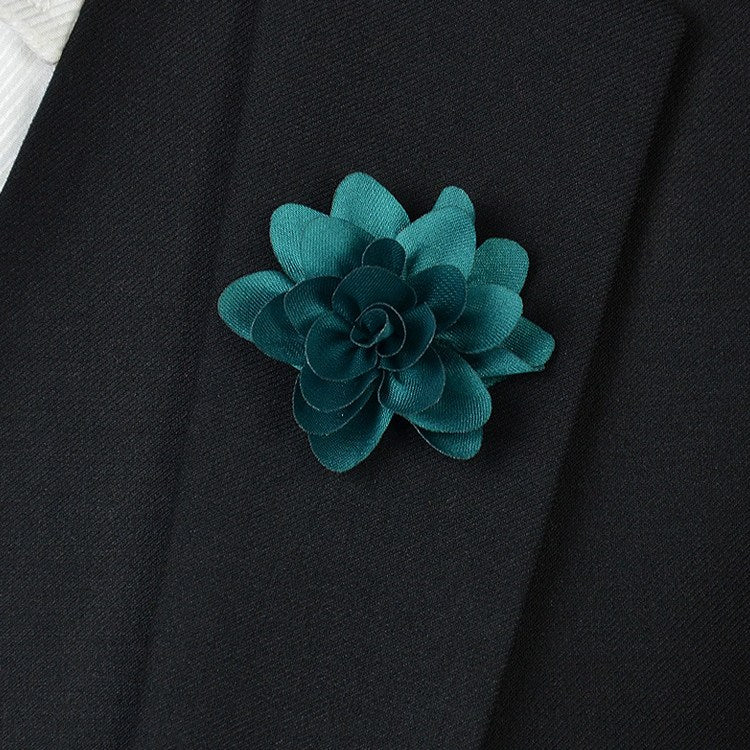 Teal Flower Lapel Pin - Bowties - 1