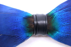 Thin Blue Feather Bowtie