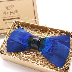 Thin Blue Feather Bowtie