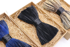 Blue Tuxedo Feather Bow Tie