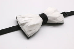 White Premium Feather Bow Tie