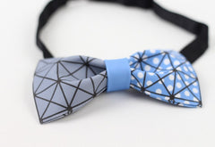 Blue Geometry Bow Tie - Bowties - 3