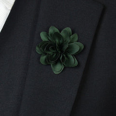 Army Green Flower Lapel Pin - Bowties - 1