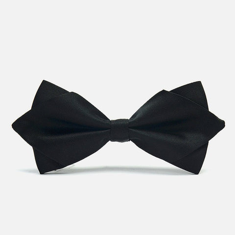 Black Diamond-Tip Tuxedo Bow Tie - Bowties