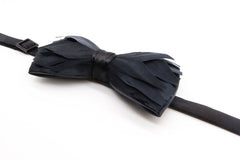 Black Premium Feather Bow Tie