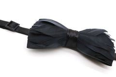 Black Premium Feather Bow Tie