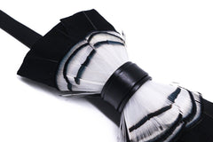 Black & White Feather Bow Tie