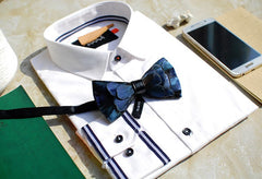 Blue Feather Bow Tie - Bowties - 3