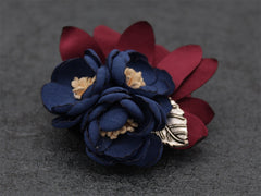 Dark Blue Lapel Flower Clip - Bowties - 2