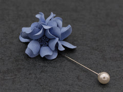 Sophisticated Purplish Blue Lapel Flower - Bowties - 3