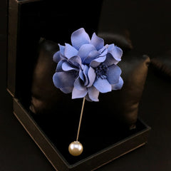 Sophisticated Purplish Blue Lapel Flower - Bowties - 1