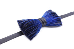 Blue Tuxedo Feather Bow Tie