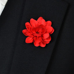 Cerise Flower Lapel Pin - Bowties - 1