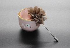 Champaign Flower Lapel Pin - Bowties - 2