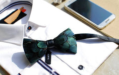Green Feather Bow Tie - Bowties - 3