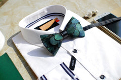 Green Feather Bow Tie - Bowties - 4