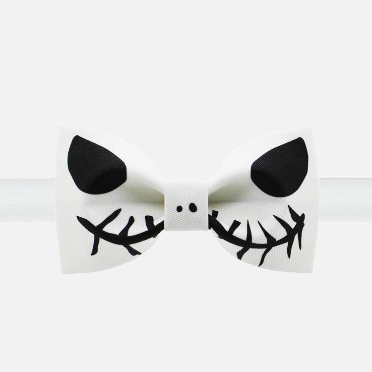 Halloween Skull Bow Tie - Colorful Blood Pattern Adjustable Bow Tie For Parties & Raves