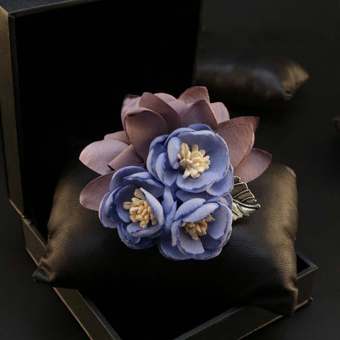Blue Lapel Flower Clip - Bowties - 1