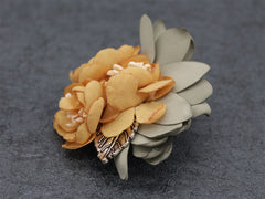 Orange Lapel Flower Clip - Bowties - 2