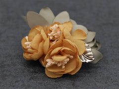 Orange Lapel Flower Clip - Bowties - 3